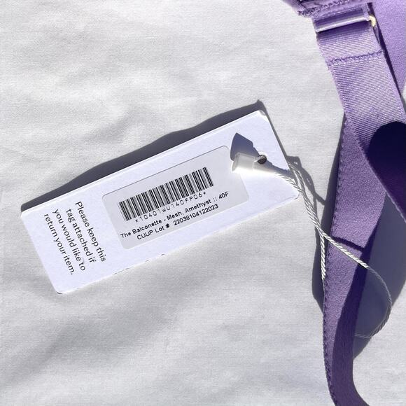 CUUP The Balconette Mesh Bra 40F Amethyst Purple Underwire - Picture 2 of 5